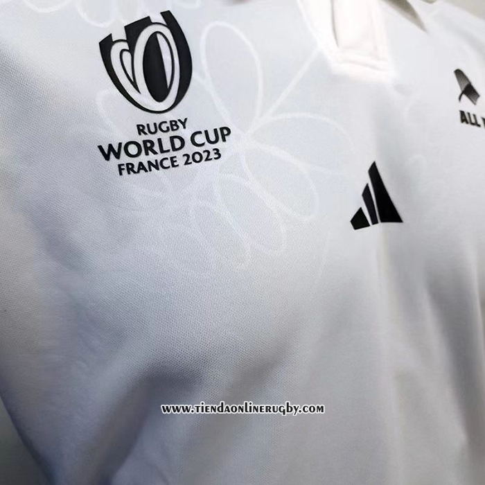 Camiseta Nueva Zelandia All Blacks Rugby 2023 World Cup Segunda